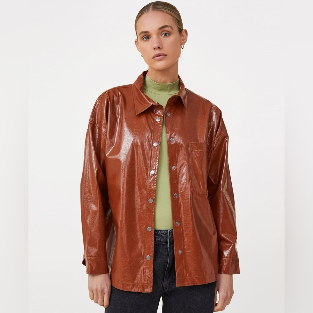 NWT Cotton On Vegan Leather Button Up